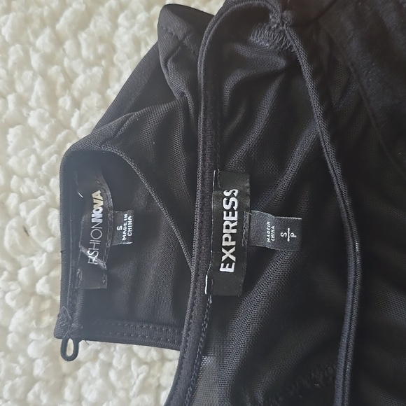 Express/Fashion Nova Black Sleeveless Bodysuit Set Of 2 - Picture 7 of 9